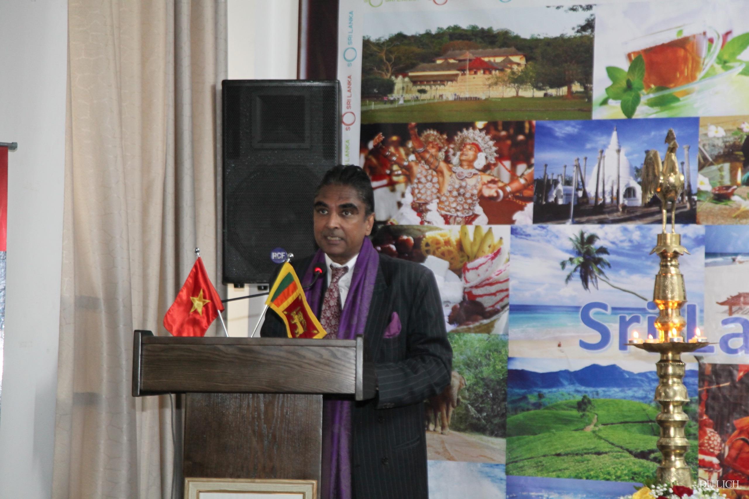 Ngài A. Saj U. Mendis, Đại sứ chỉ định của nước Cộng hoà Xã hội Chủ nghĩa Dân chủ Sri Lanka tại Việt Nam phát biểu tại chương trình